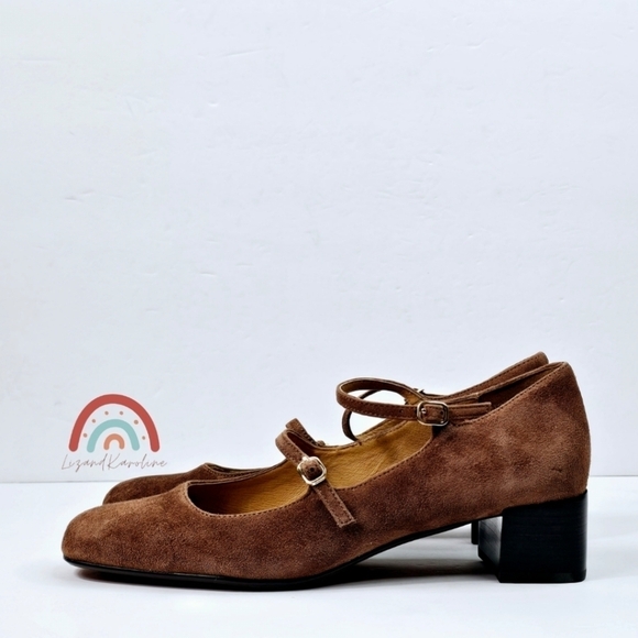 New! Madewell The Nettie Heeled Mary Jane in Soft Mahogany Leather Suede - Picture 5 of 16